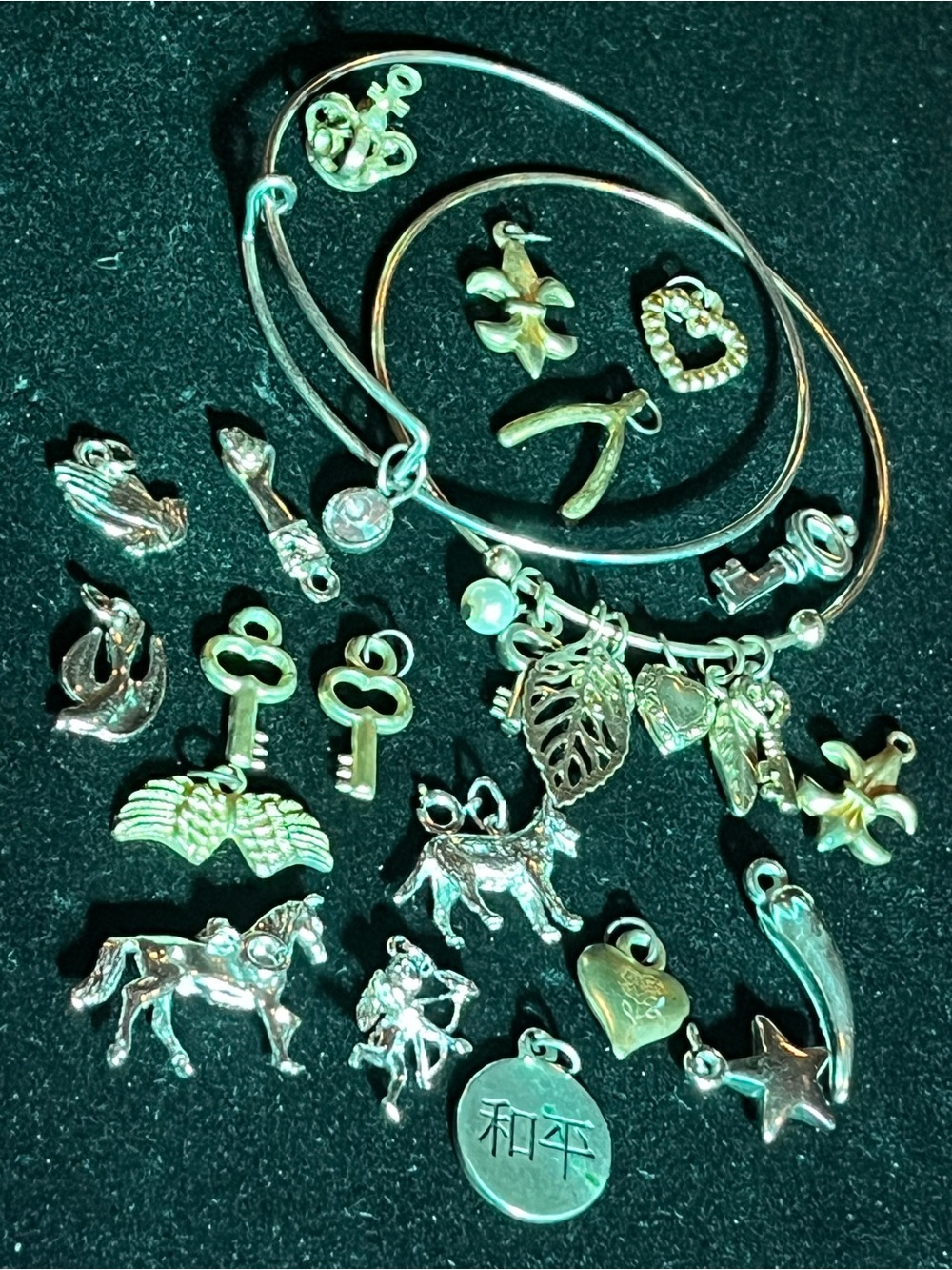 Assorted Charms Silver-Tone Charm Bracelets - Multiple Silver Accents
